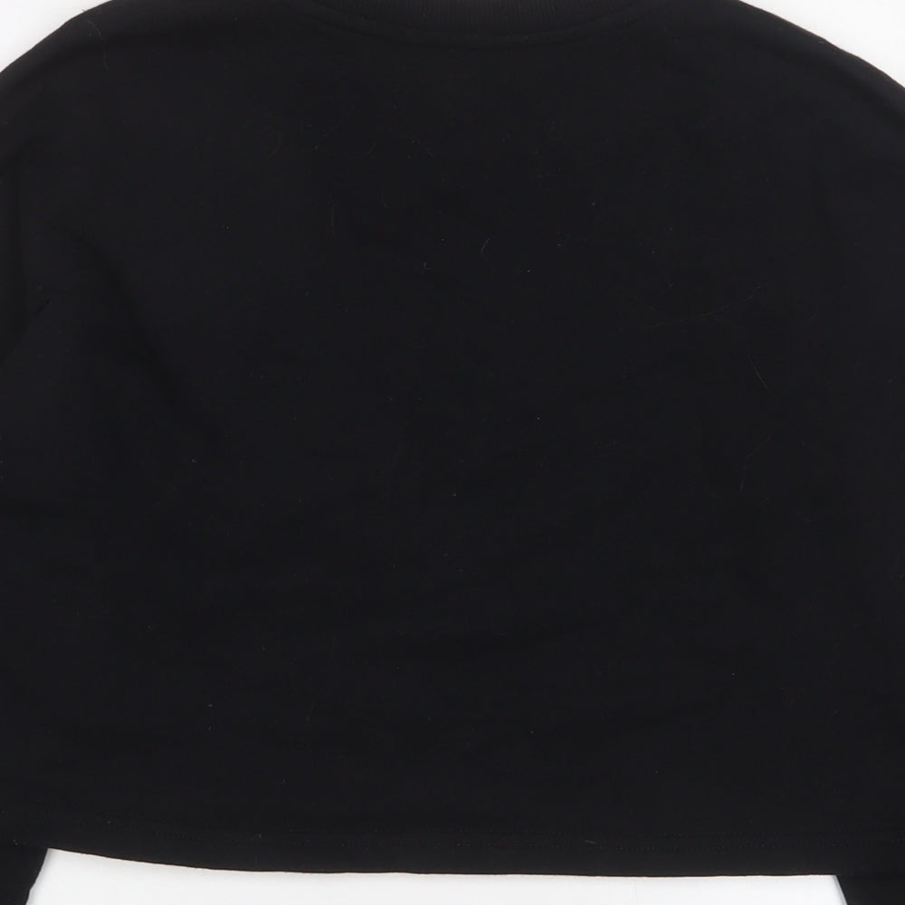 New Look Girls Black Cotton Pullover Sweatshirt Size 10-11 Years Pullover