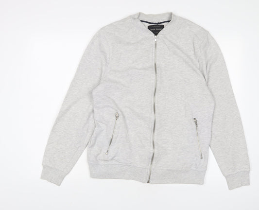 Mens UK Size M River Island Grey Full Zip Sweatshirt