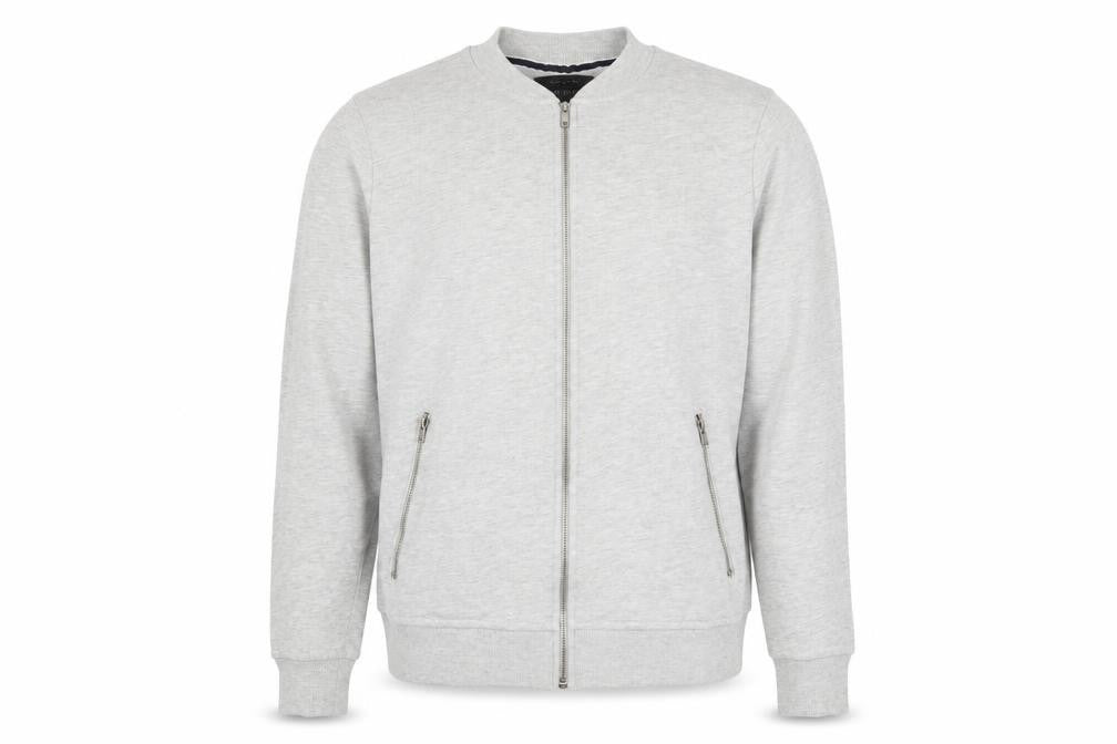 Mens UK Size M River Island Grey Full Zip Sweatshirt