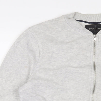 Mens UK Size M River Island Grey Full Zip Sweatshirt