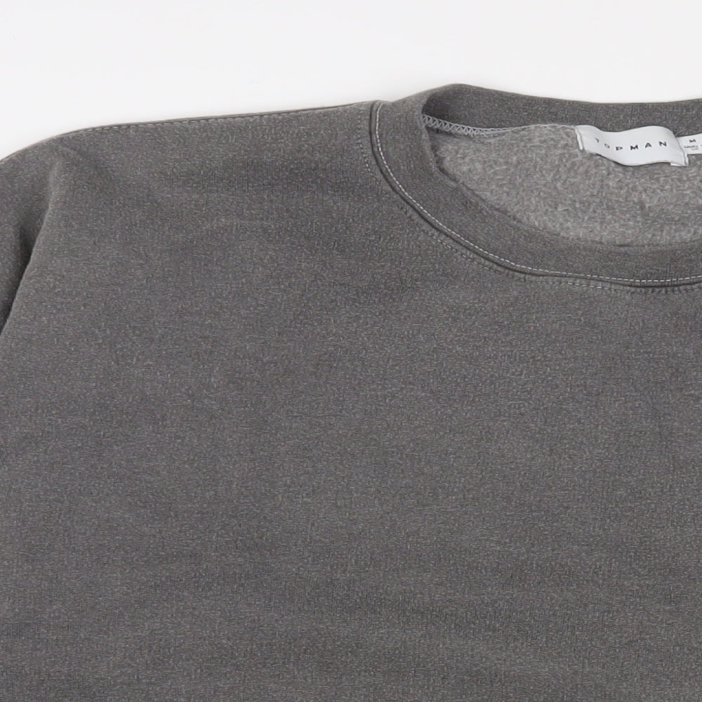 Topman Mens Grey Cotton Pullover Sweatshirt Size M