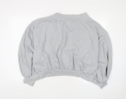 Boohoo Womens Grey Cotton Pullover Sweatshirt Size 18 Pullover