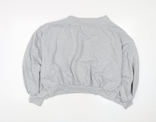 Boohoo Womens Grey Cotton Pullover Sweatshirt Size 18 Pullover