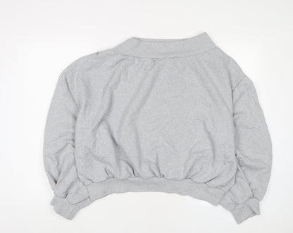 Boohoo Womens Grey Cotton Pullover Sweatshirt Size 18 Pullover