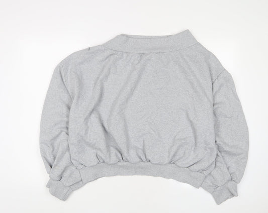 Boohoo Womens Grey Cotton Pullover Sweatshirt Size 18 Pullover