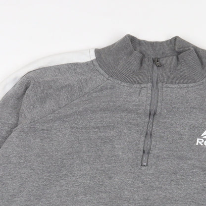 Reebok Womens Grey Cotton Pullover Sweatshirt Size M Zip - Logo