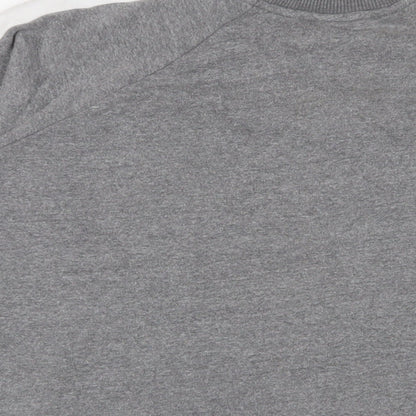 Reebok Womens Grey Cotton Pullover Sweatshirt Size M Zip - Logo