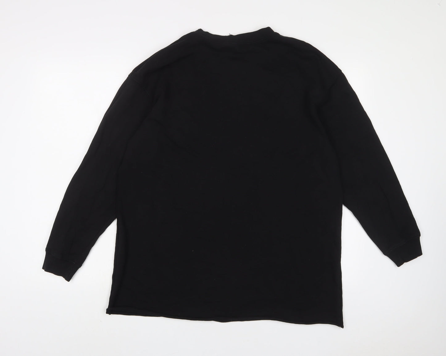 H&M Womens Black Cotton Pullover Sweatshirt Size L Pullover