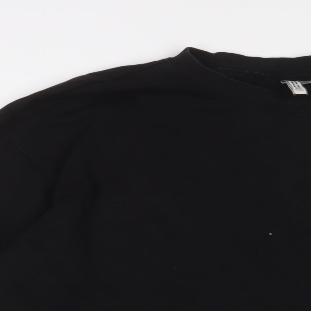 H&M Womens Black Cotton Pullover Sweatshirt Size L Pullover