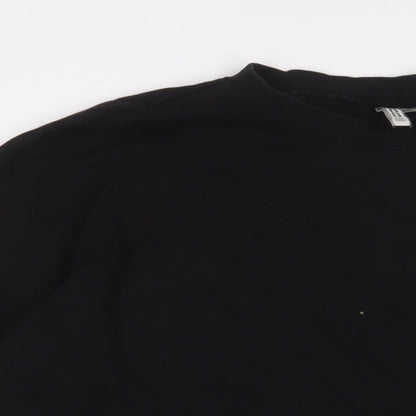 H&M Womens Black Cotton Pullover Sweatshirt Size L Pullover