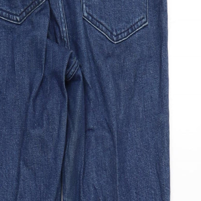 ASOS Womens Blue Cotton Blend Straight Jeans Size 30 in L28 in Regular Zip