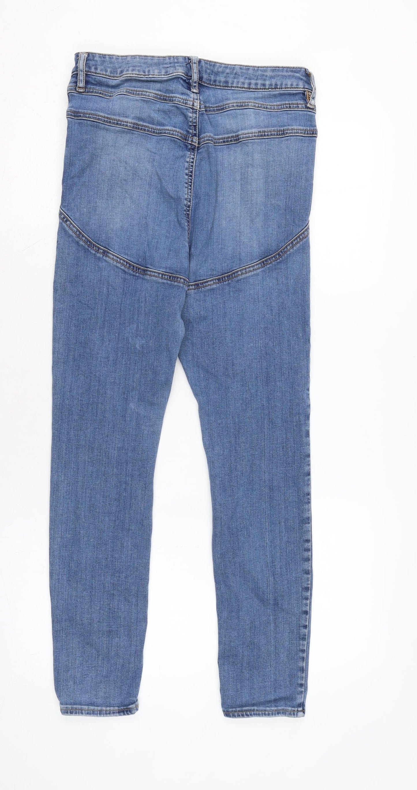 ASOS Womens Blue Cotton Blend Tapered Jeans Size 30 in L27 in Regular Zip