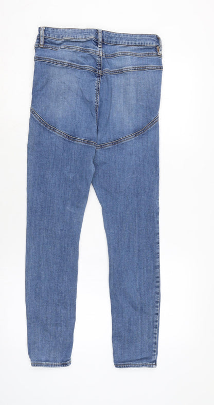 ASOS Womens Blue Cotton Blend Tapered Jeans Size 30 in L27 in Regular Zip