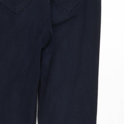 TU Womens Blue Cotton Blend Tapered Jeans Size 14 L26 in Regular Zip