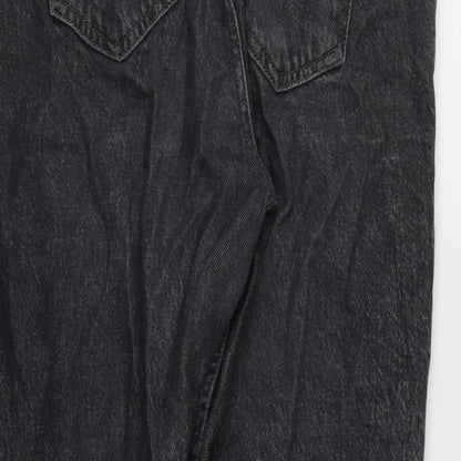 Zara Mens Grey Cotton Straight Jeans Size 30 in L28 in Regular Zip
