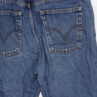 Levi's Mens Blue Cotton Bermuda Shorts Size 34 in L12 in Regular Zip - Raw Hem