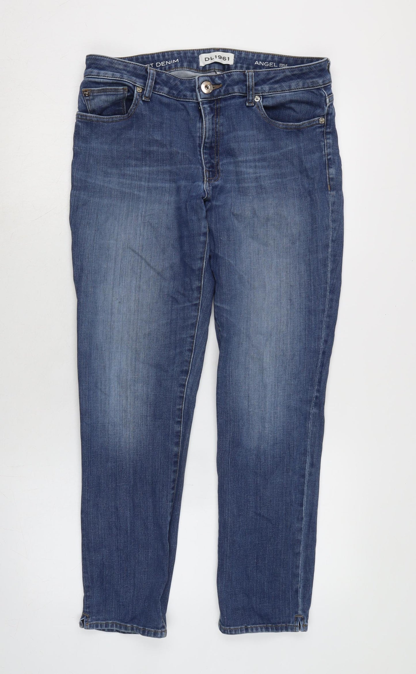 DL1961 Womens Blue Cotton Blend Straight Jeans Size 32 in L28.5 in Regular Zip