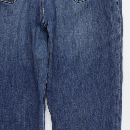DL1961 Womens Blue Cotton Blend Straight Jeans Size 32 in L28.5 in Regular Zip
