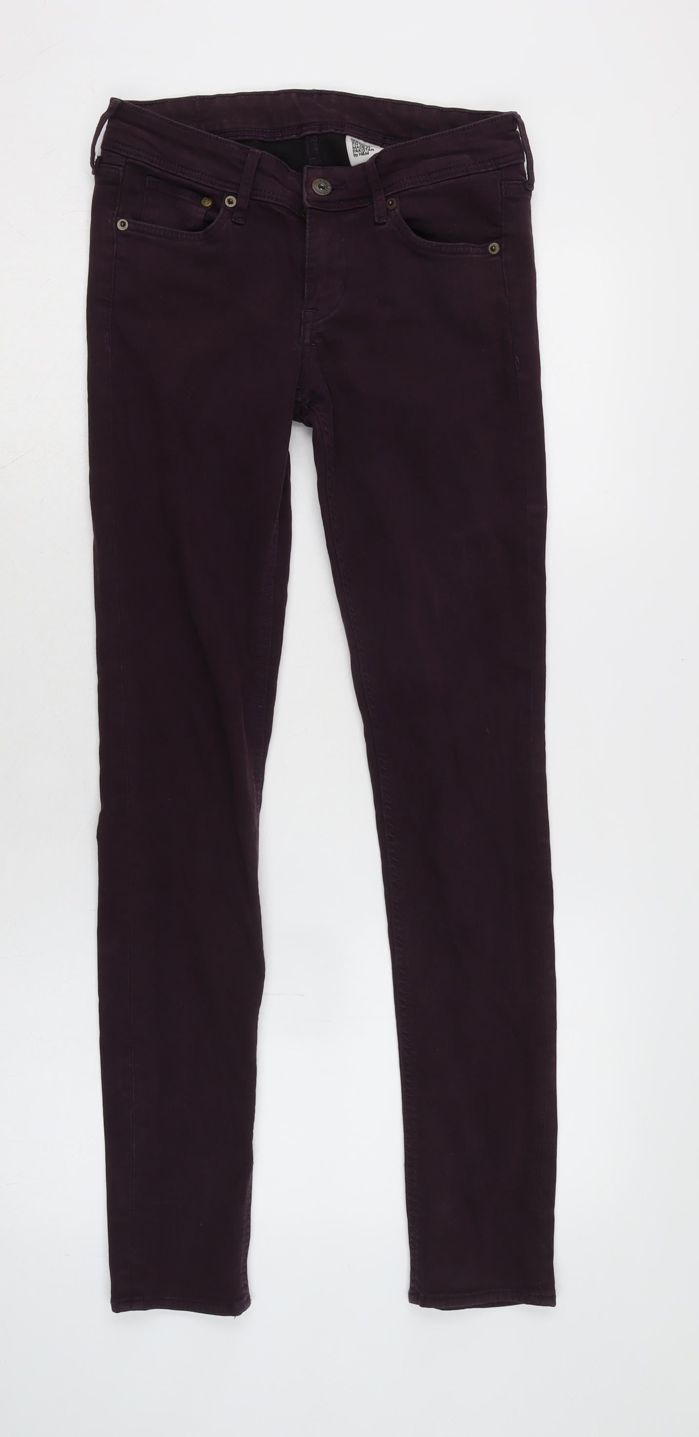 Womens UK Size 26 in H&M Regular Fit Skinny Purple Jeans