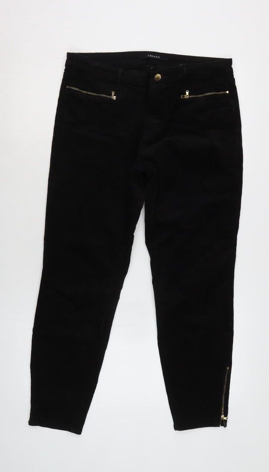 J Brand Womens Black Cotton Trousers Size 34 in L27 in Regular Zip - Side zips. to legs
