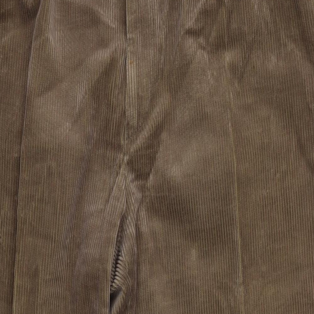 Zantos Mens Brown Cotton Trousers Size 37 in L32 in Regular Zip