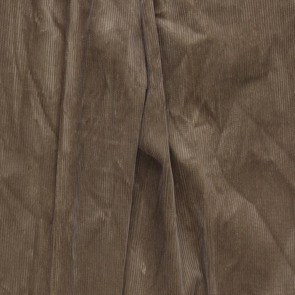 Zantos Mens Brown Cotton Trousers Size 37 in L32 in Regular Zip