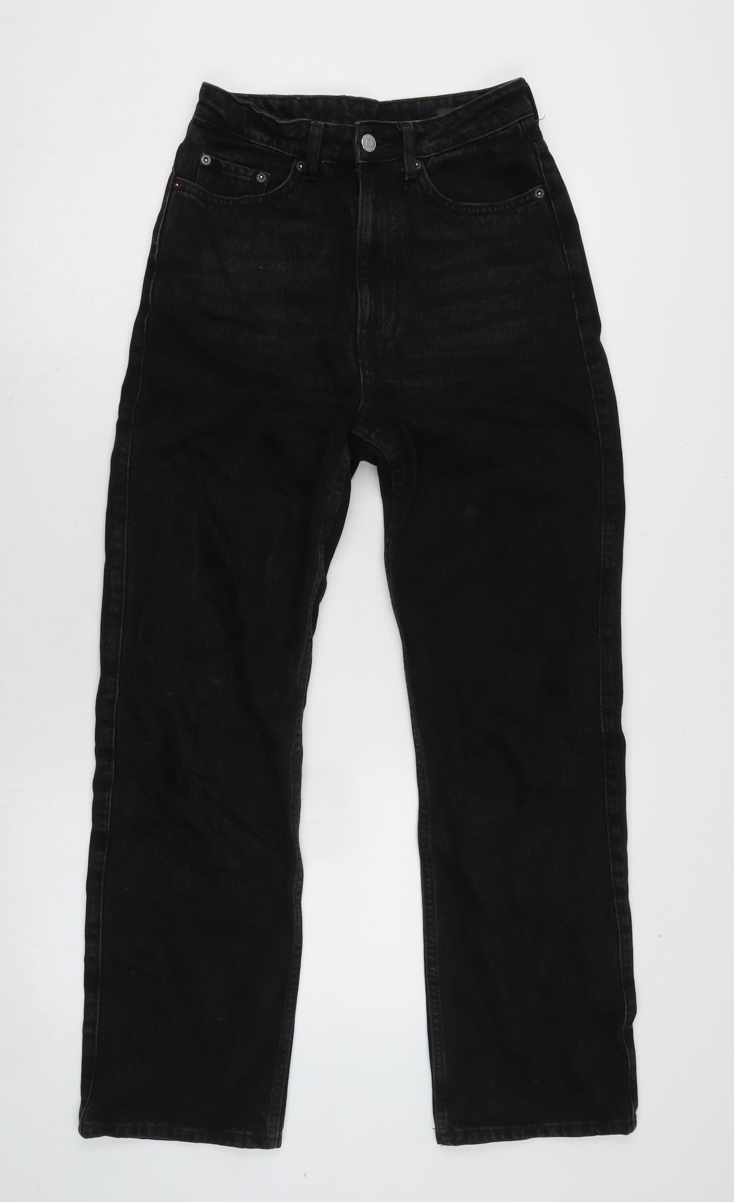 Mens UK Size 26 in Rowe Regular Fit Straight Black Jeans