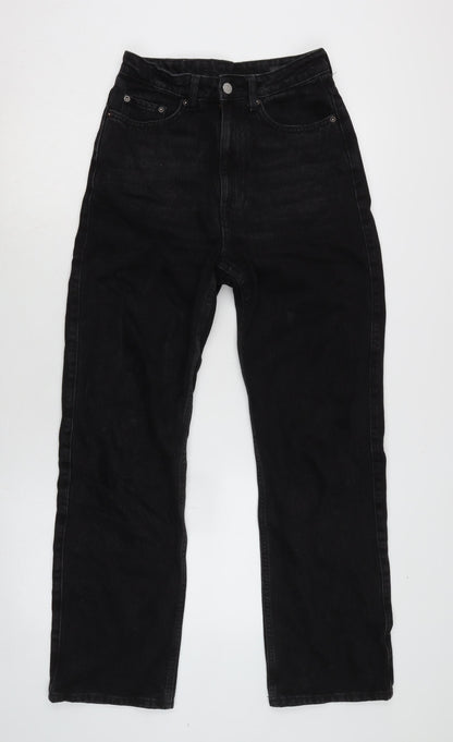 Mens UK Size 26 in Rowe Regular Fit Straight Black Jeans