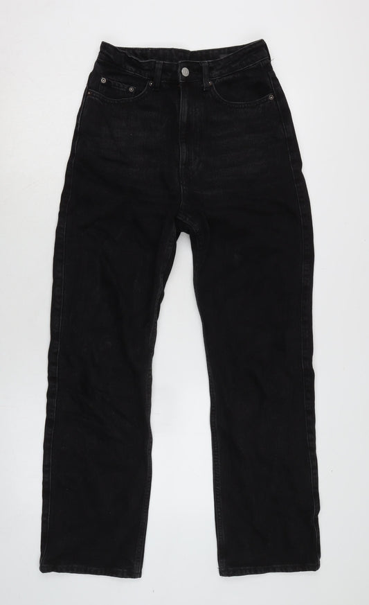 Mens UK Size 26 in Rowe Regular Fit Straight Black Jeans