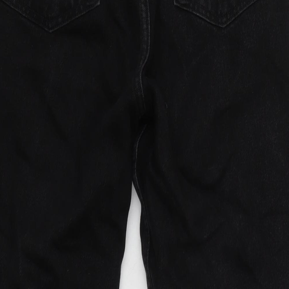 Mens UK Size 26 in Rowe Regular Fit Straight Black Jeans