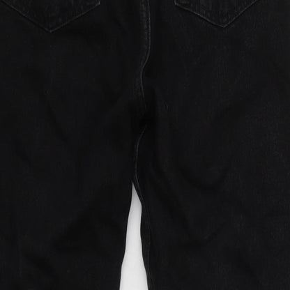 Mens UK Size 26 in Rowe Regular Fit Straight Black Jeans