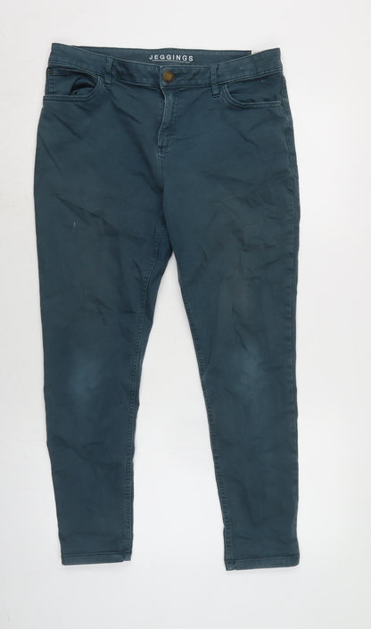 Womens UK Size 14 Marks and Spencer Regular Fit Tapered Blue Jeans