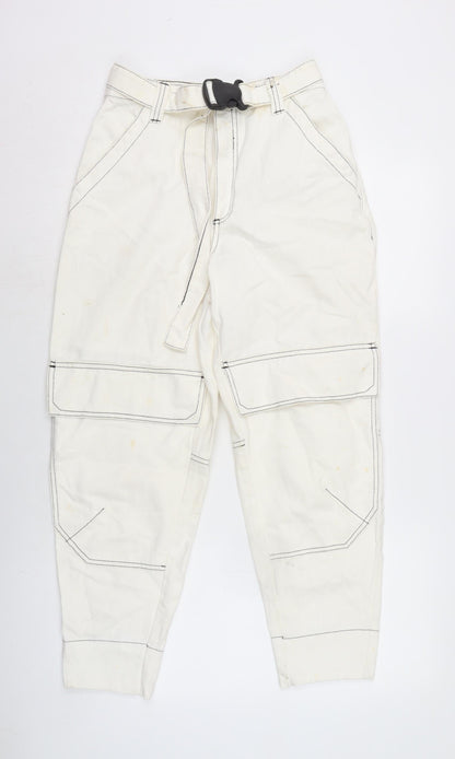 ASOS Womens Ivory Cotton Straight Jeans Size 26 in L25 in Regular Zip