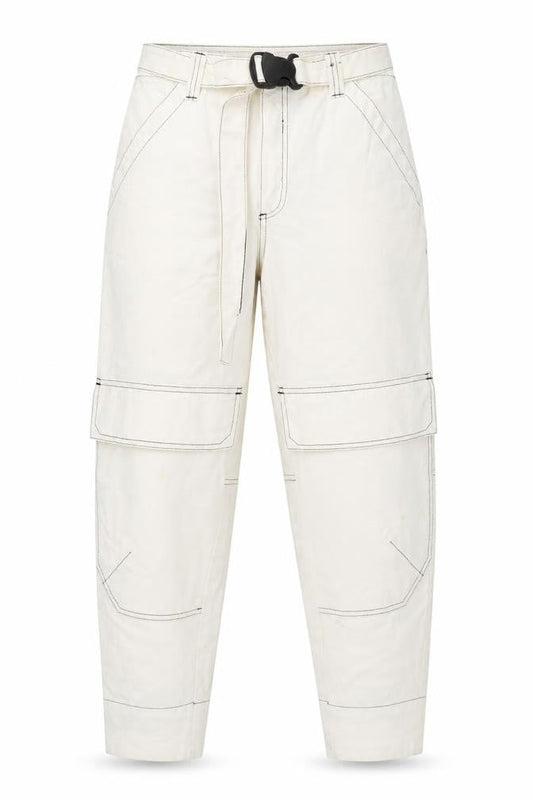 Front view of ASOS women’s ivory cotton straight jeans, size UK 26, in, 25-inch leg regular zip