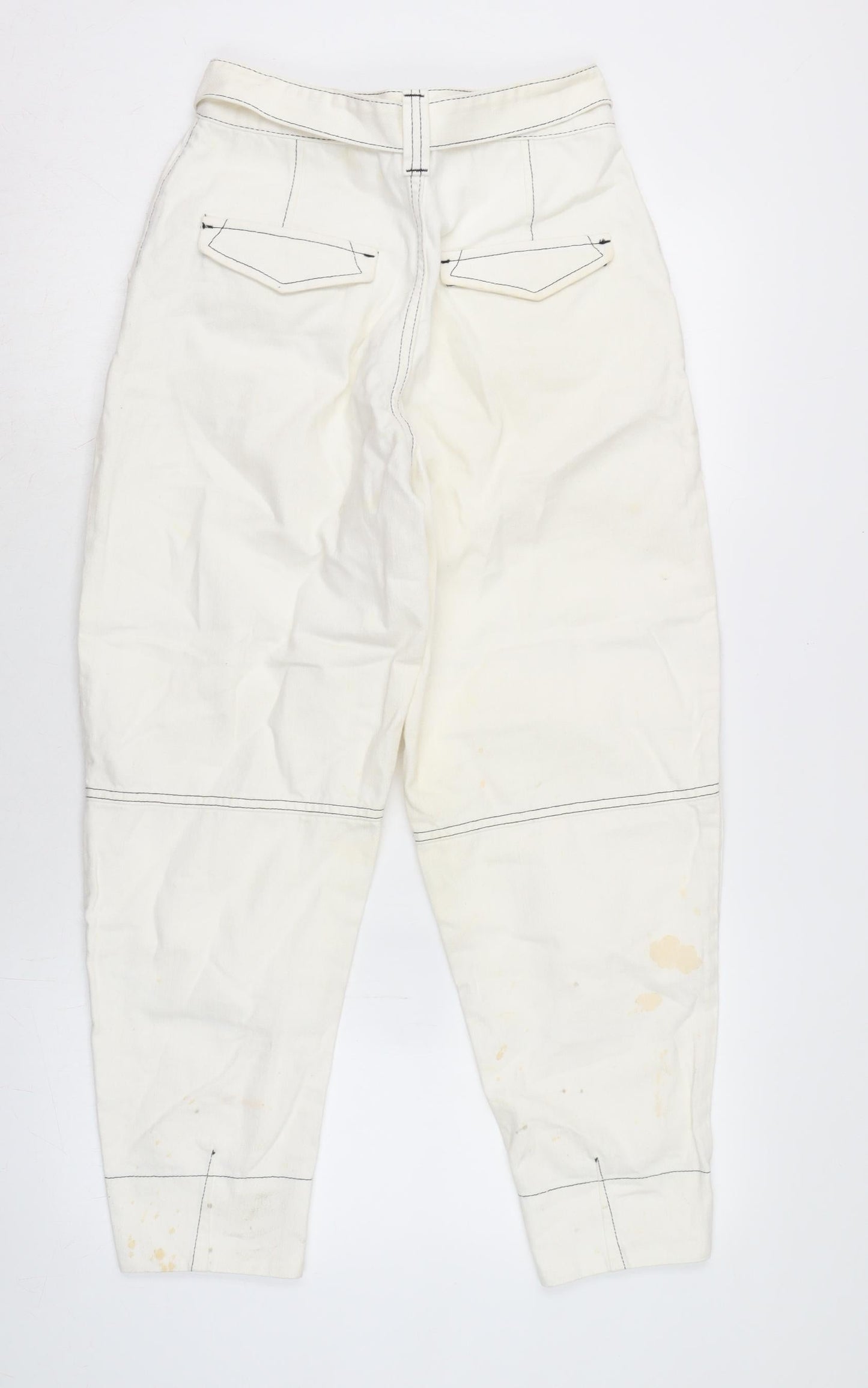 ASOS Womens Ivory Cotton Straight Jeans Size 26 in L25 in Regular Zip