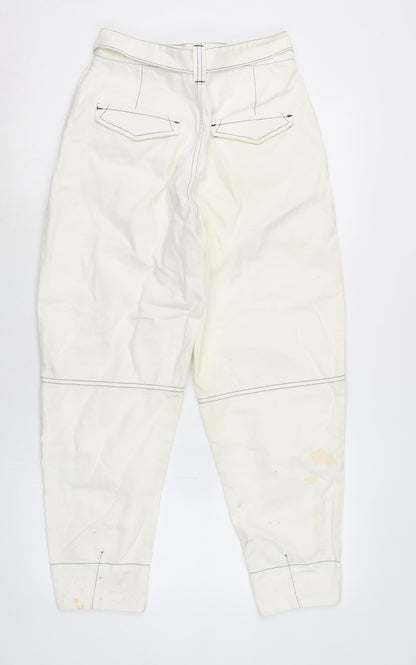 ASOS Womens Ivory Cotton Straight Jeans Size 26 in L25 in Regular Zip