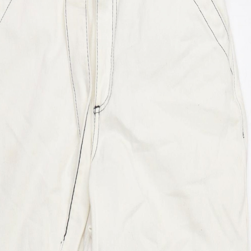 ASOS Womens Ivory Cotton Straight Jeans Size 26 in L25 in Regular Zip