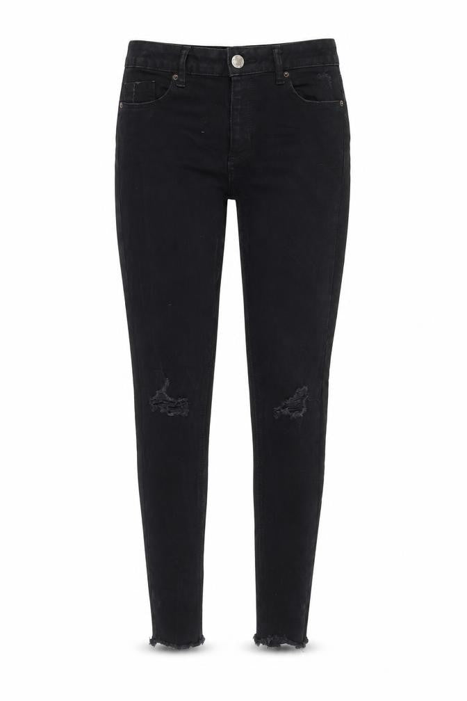 Womens UK Size 10 Miss Selfridge Regular Fit Tapered Black Jeans