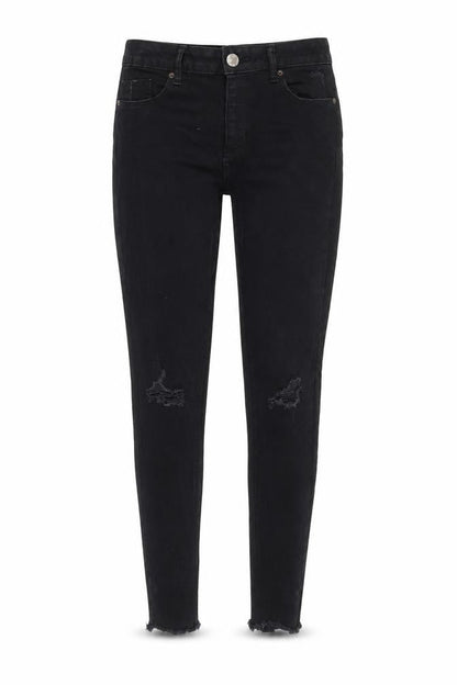 Womens UK Size 10 Miss Selfridge Regular Fit Tapered Black Jeans