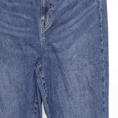 Gap Womens Blue Cotton Blend Tapered Jeans Size 30 in L26 in Regular Zip