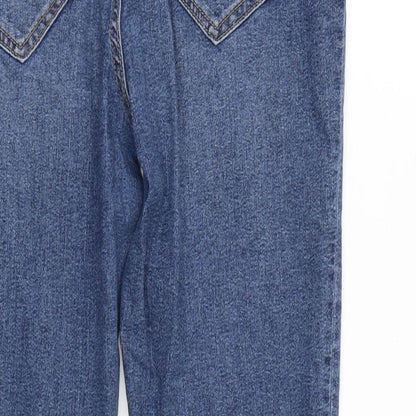 Gap Womens Blue Cotton Blend Tapered Jeans Size 30 in L26 in Regular Zip