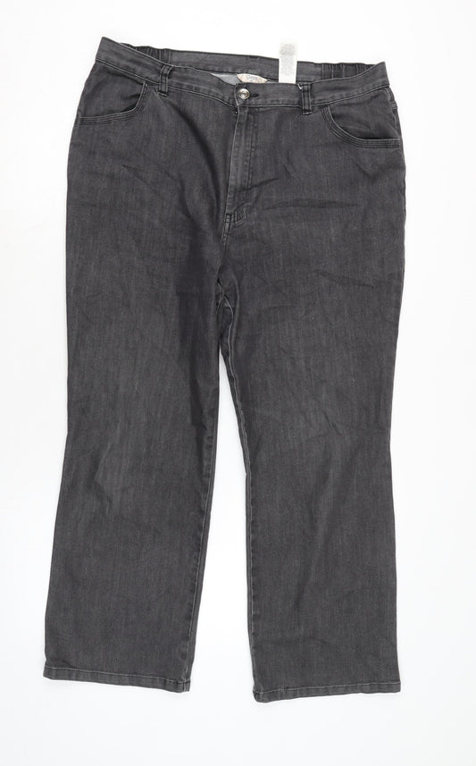Womens UK Size 16 Marks and Spencer Regular Fit  Grey Trousers