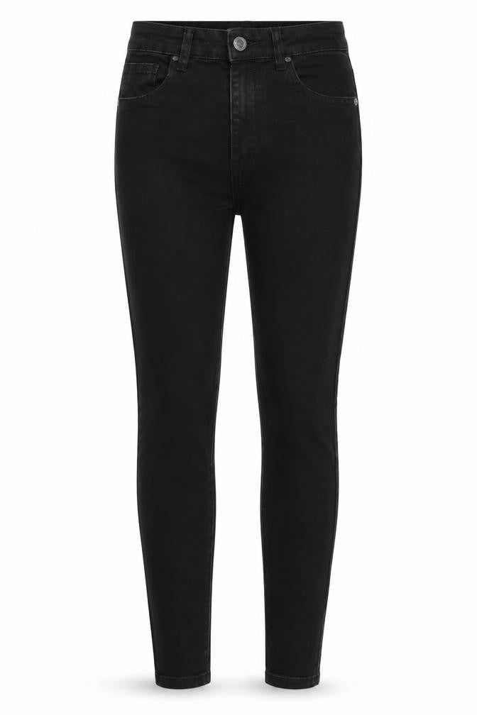 Womens UK Size 8 PRETTY LITTLE THING Regular Fit Tapered Black Jeans