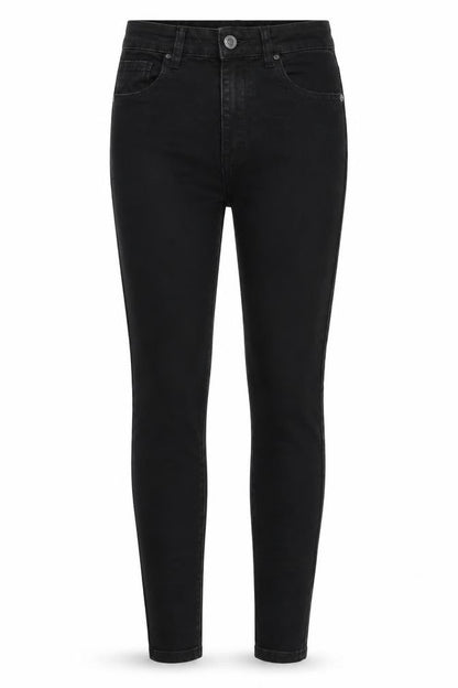 Womens UK Size 8 PRETTY LITTLE THING Regular Fit Tapered Black Jeans
