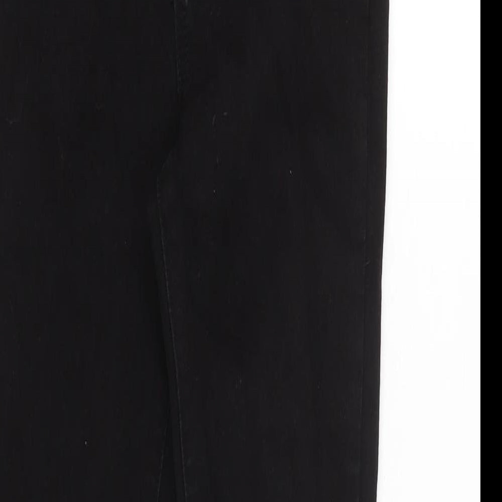 PRETTY LITTLE THING Womens Black Cotton Blend Tapered Jeans Size 8 L28 in Regular Zip