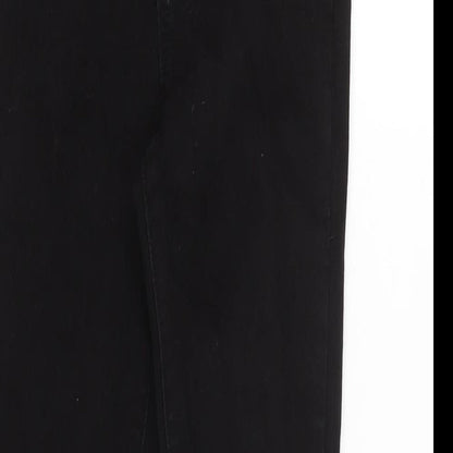 PRETTY LITTLE THING Womens Black Cotton Blend Tapered Jeans Size 8 L28 in Regular Zip