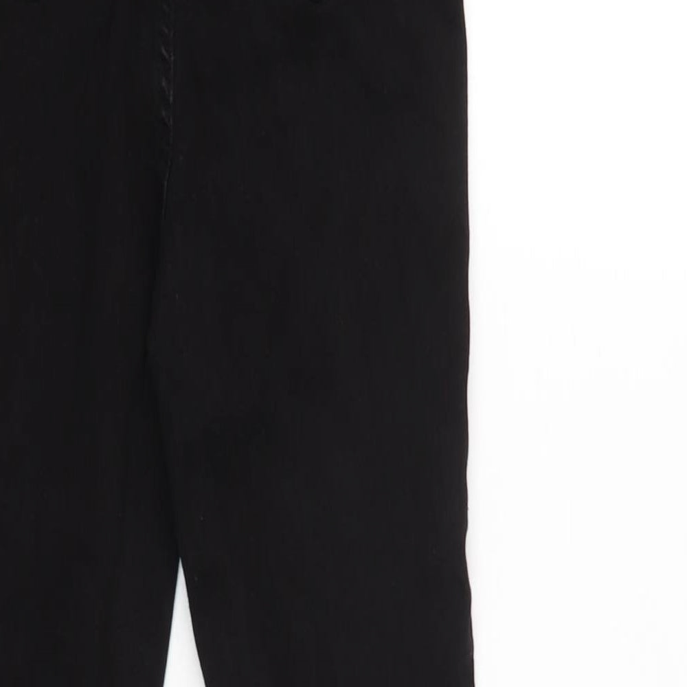 PRETTY LITTLE THING Womens Black Cotton Blend Tapered Jeans Size 8 L28 in Regular Zip