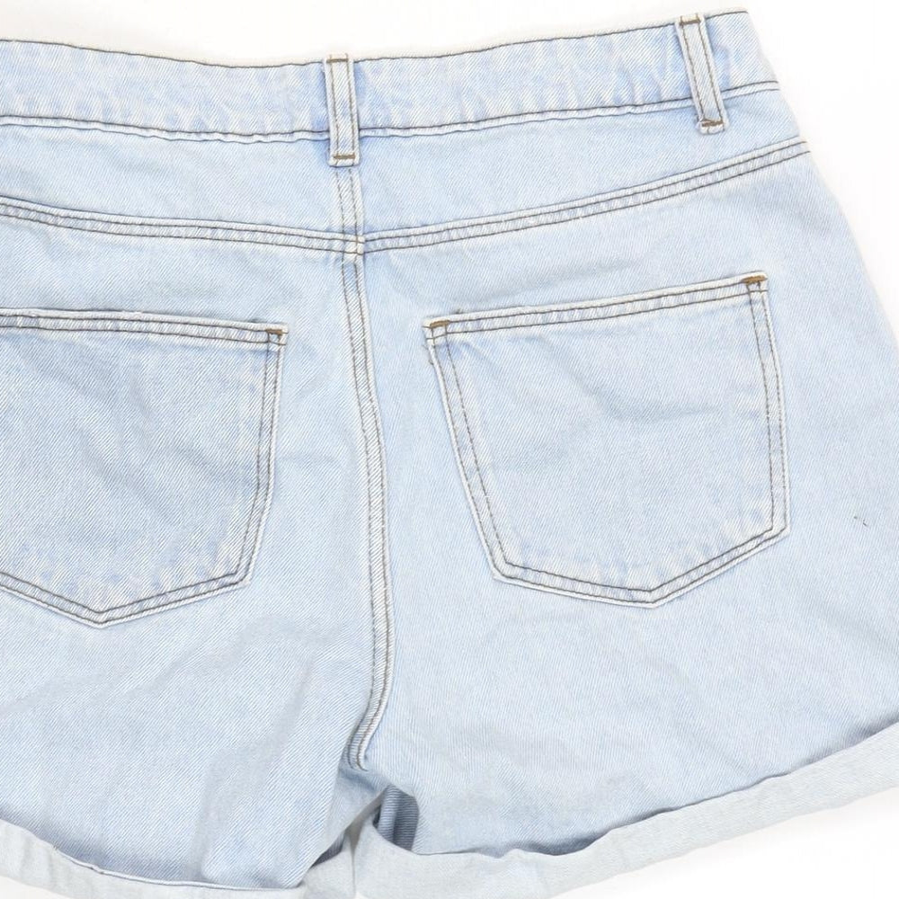 Noisy may Womens Blue Cotton Boyfriend Shorts Size 28 in Regular Zip - Distressed