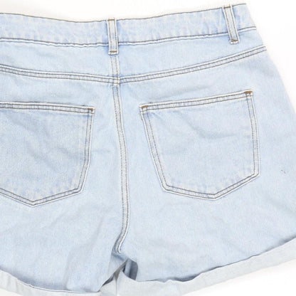 Noisy may Womens Blue Cotton Boyfriend Shorts Size 28 in Regular Zip - Distressed