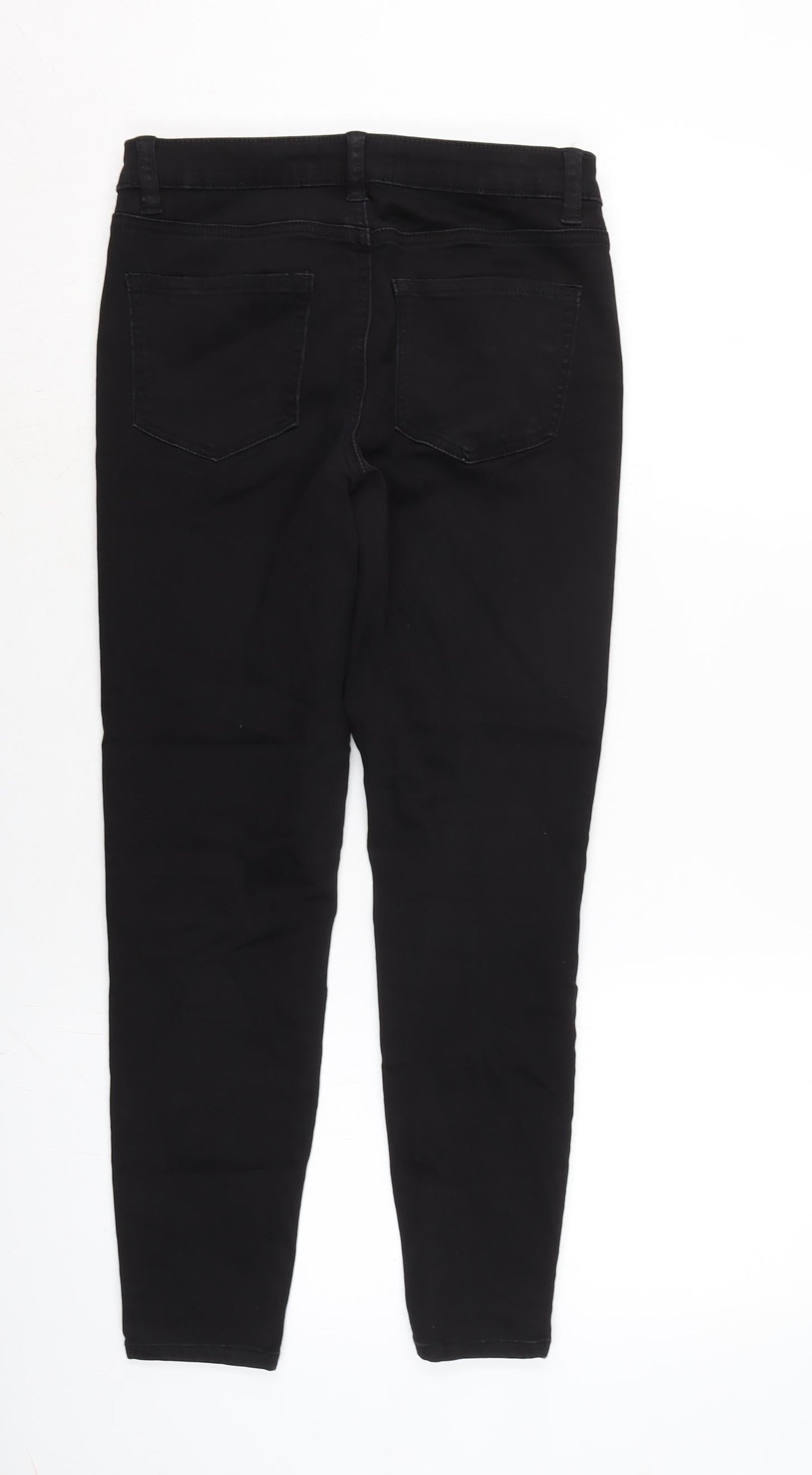 Denim & Co. Womens Black Cotton Blend Tapered Jeans Size 10 L24.5 in Regular Zip